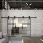 Glasschiebetür BARN-LINE Loft Schwarzlack 20 Auf Klarglas