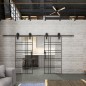 Glasschiebetür BARN-LINE Loft Schwarzlack 19 Auf Klarglas
