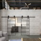 Glasschiebetür BARN-LINE Loft Schwarzlack 16 Auf Klarglas