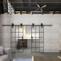 Glasschiebetür BARN-LINE Loft Schwarzlack 09 Auf Klarglas