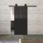 Glasschiebetür BARN-LINE Loft Schwarzlack 27 Auf Grauglas