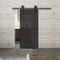 Glasschiebetür BARN-LINE Loft Schwarzlack 18 Auf Grauglas