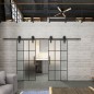 Glasschiebetür BARN-LINE Loft Schwarzlack 10 Blickdicht