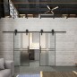 Glasschiebetür BARN-LINE Loft Schwarzlack 15 Blickdicht