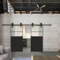 Glasschiebetür BARN-LINE Loft Schwarzlack 22 Blickdicht