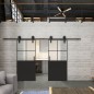 Glasschiebetür BARN-LINE Loft Schwarzlack 24 Blickdicht