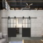Glasschiebetür BARN-LINE Loft Schwarzlack 28 Blickdicht