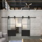 Glasschiebetür BARN-LINE Loft Schwarzlack 33 Blickdicht