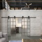 Glasschiebetür BARN-LINE Loft Rosteisen Genietet 09 Blickdicht