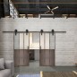 Glasschiebetür BARN-LINE Loft Rosteisen Genietet 24 Blickdicht