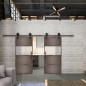 Glasschiebetür BARN-LINE Loft Rosteisen Genietet 26 Blickdicht