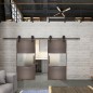 Glasschiebetür BARN-LINE Loft Rosteisen Genietet 27 Blickdicht