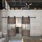 Glasschiebetür BARN-LINE Loft Rosteisen Genietet 30 Blickdicht