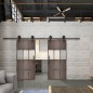 Glasschiebetür BARN-LINE Loft Rosteisen Genietet 32 Blickdicht