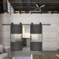 Glasschiebetür BARN-LINE Loft Schwarzeisen Genietet 27 Blickdicht