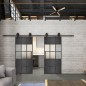 Glasschiebetür BARN-LINE Loft Schwarzeisen Genietet 31 Blickdicht