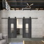 Glasschiebetür BARN-LINE Loft Schwarzeisen Genietet 35 Blickdicht