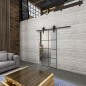 Glasschiebetür BARN-LINE Loft Schwarzlack 06 Blickdicht