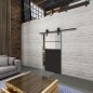 Glasschiebetür BARN-LINE Loft Schwarzlack 22 Blickdicht