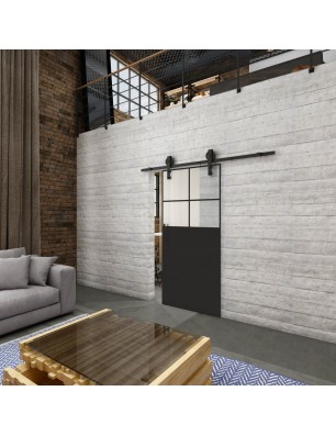 Glasschiebetür BARN-LINE Loft Schwarzlack 23 Blickdicht