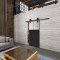 Glasschiebetür BARN-LINE Loft Schwarzlack 25 Blickdicht