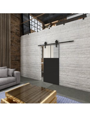 Glasschiebetür BARN-LINE Loft Schwarzlack 25 Blickdicht