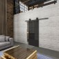 Glasschiebetür BARN-LINE Loft Schwarzlack 38 Auf Grauglas