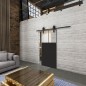 Glasschiebetür BARN-LINE Loft Schwarzlack 25 Auf Klarglas