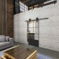 Glasschiebetür BARN-LINE Loft Schwarzlack 35 Auf Klarglas