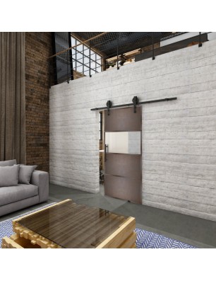 Glasschiebetür BARN-LINE Loft Rosteisen Genietet 26 Blickdicht