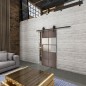 Glasschiebetür BARN-LINE Loft Rosteisen Genietet 28 Blickdicht