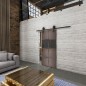 Glasschiebetür BARN-LINE Loft Rosteisen Genietet 29 Auf Grauglas