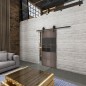 Glasschiebetür BARN-LINE Loft Rosteisen Genietet 31 Auf Grauglas