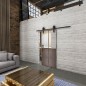 Glasschiebetür BARN-LINE Loft Rosteisen Genietet 20 Auf Klarglas