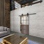 Glasschiebetür BARN-LINE Loft Rosteisen Genietet 22 Auf Klarglas