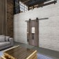 Glasschiebetür BARN-LINE Loft Rosteisen Genietet 35 Auf Klarglas