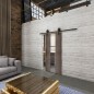 Glasschiebetür BARN-LINE Loft Rosteisen Genietet 36 Auf Klarglas