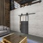 Glasschiebetür BARN-LINE Loft Schwarzeisen Genietet 23 Blickdicht