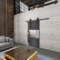 Glasschiebetür BARN-LINE Loft Schwarzeisen Genietet 27 Blickdicht