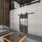 Glasschiebetür BARN-LINE Loft Schwarzeisen Genietet 31 Blickdicht