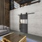 Glasschiebetür BARN-LINE Loft Schwarzeisen Genietet 32 Blickdicht