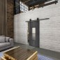 Glasschiebetür BARN-LINE Loft Schwarzeisen Genietet 35 Blickdicht