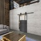 Glasschiebetür BARN-LINE Loft Schwarzeisen Genietet 23 Auf Klarglas