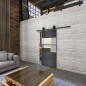 Glasschiebetür BARN-LINE Loft Schwarzeisen Genietet 25 Auf Klarglas