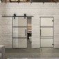 Glasschiebetür BARN-LINE Loft Schwarzlack 17 Blickdicht
