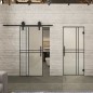 Glasschiebetür BARN-LINE Loft Schwarzlack 21 Blickdicht