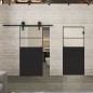 Glasschiebetür BARN-LINE Loft Schwarzlack 22 Blickdicht