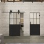 Glasschiebetür BARN-LINE Loft Schwarzlack 28 Blickdicht