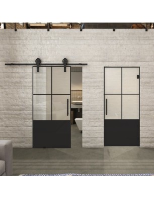 Glasschiebetür BARN-LINE Loft Schwarzlack 36 Blickdicht