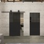 Glasschiebetür BARN-LINE Loft Schwarzlack 27 Auf Grauglas